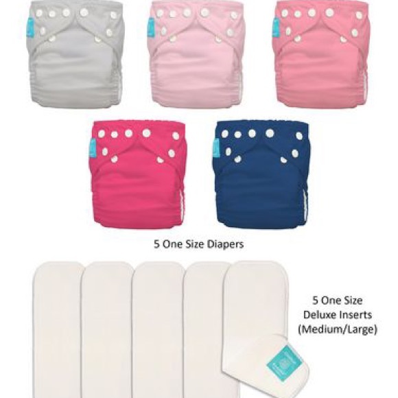 3 boxes of Charlie Banana 5 Cloth Diapers 5 Inserts Pastel Pink One Size - Picture 7 of 7